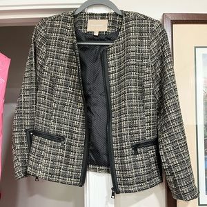 Leather trim Loft Tweed Jacket